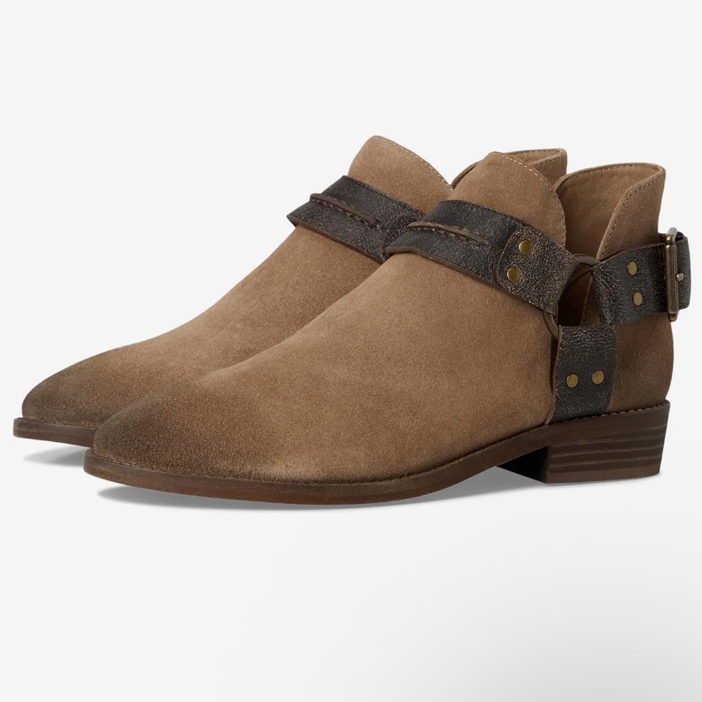 Free People Belle Suede Harness Booties 8.5 NWOB